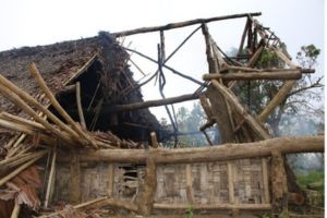 A home with half of a roof