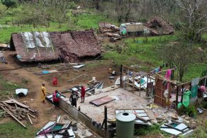 A home that has been severely damaged